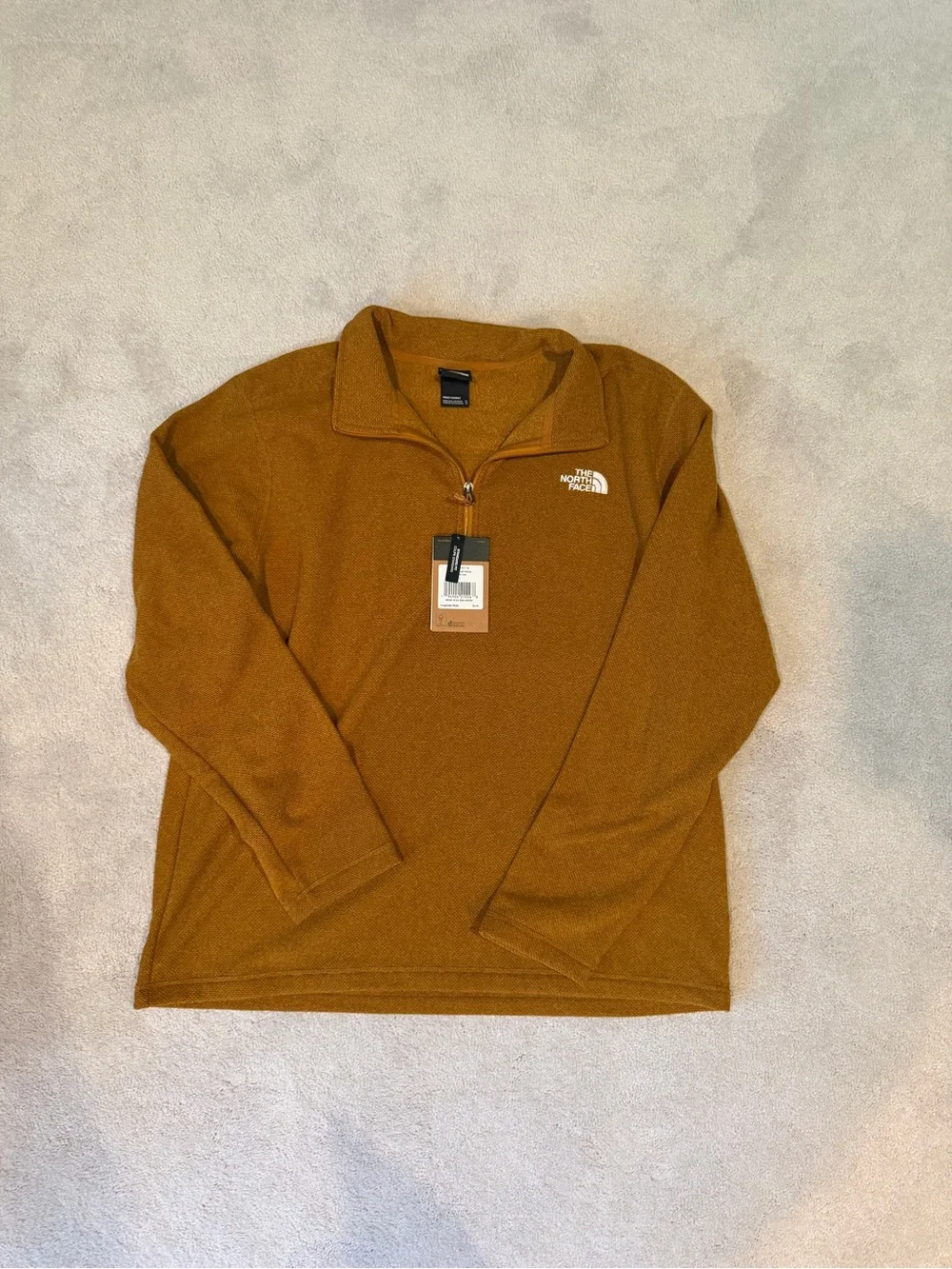 The North Face Men's Quarter-Zip Fleece Pullover - Rust Brown